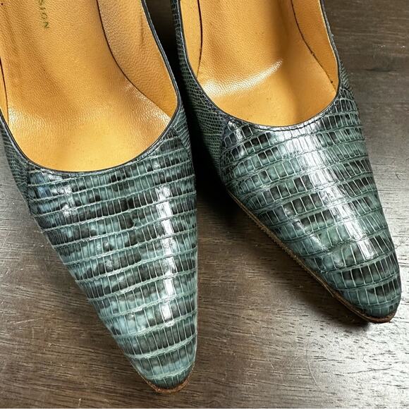 Giuseppe Zanotti Heels Womens 38/ US 8 Snake Print Pointed Toe Leather Pumps - Picture 7 of 11